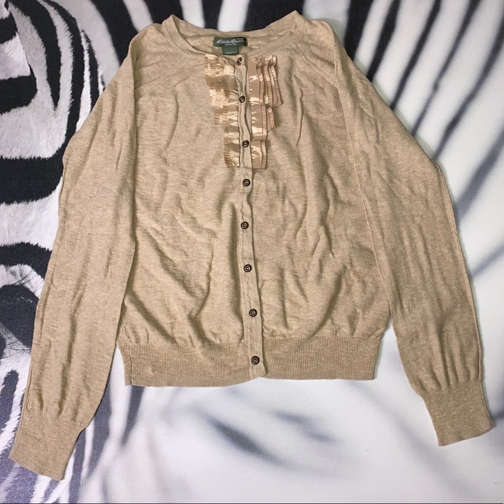 Eddie Bauer | Tan Cardigan Sweater